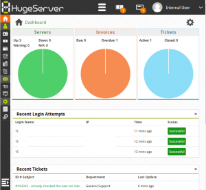 HugeServer ION Dashboard Small Screen