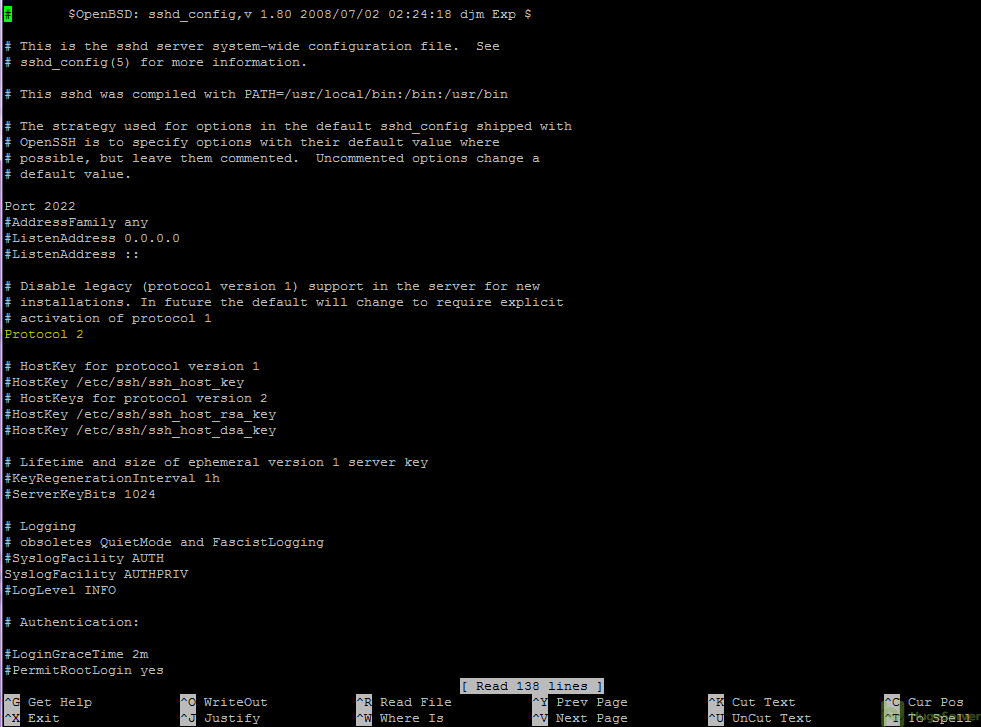 disable protocol 1 centos 7