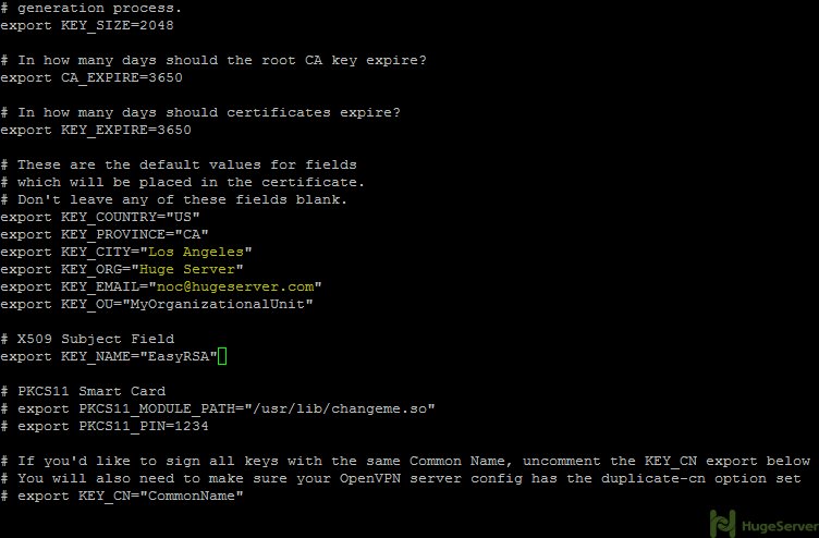 openvpn vars configurations linux