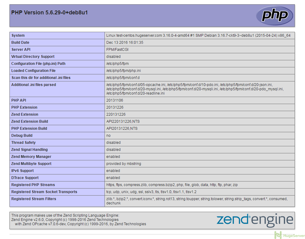 php info page debian 8