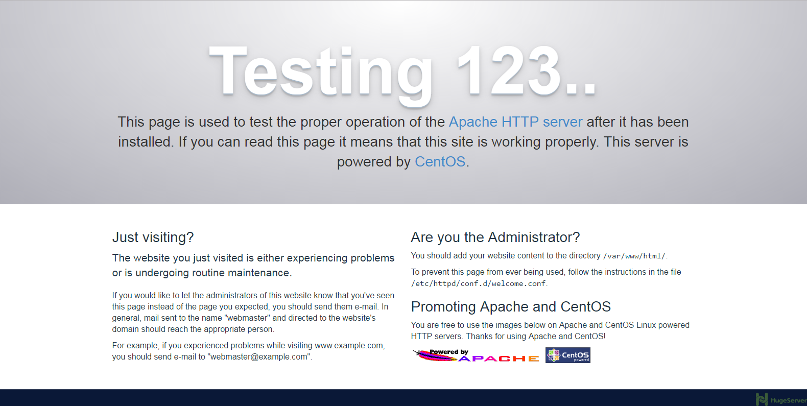 apache httpd test page centos7